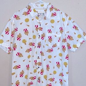 Men's Premium Chicken and Waffle Short Sleeve Shirt Size Large by VSTR Global
